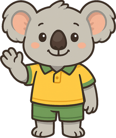 Little Koala mascot waving